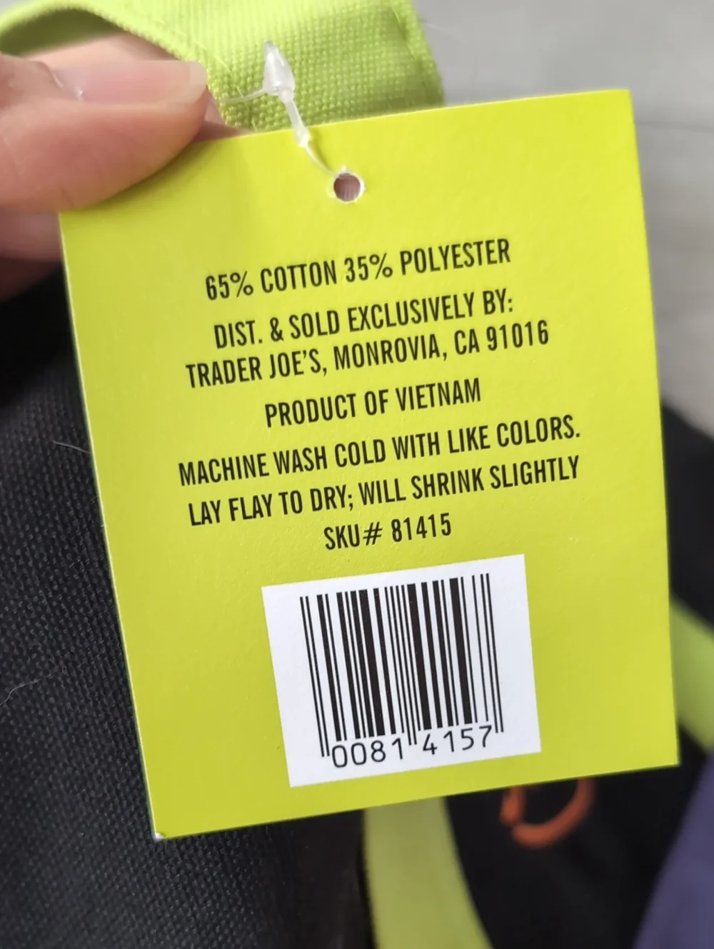 NWT Trader Joe's Mini Canvas Tote, Limited Edition Halloween